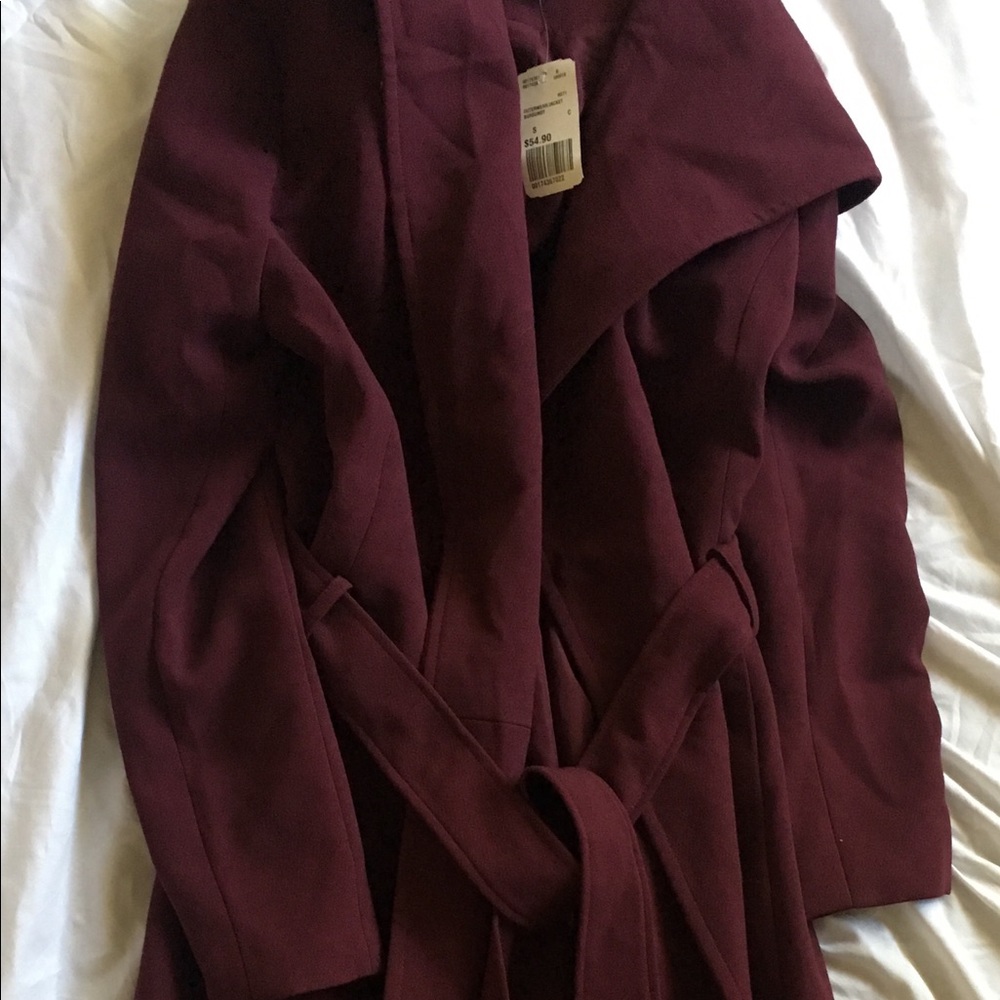 Long duster coat burgundy